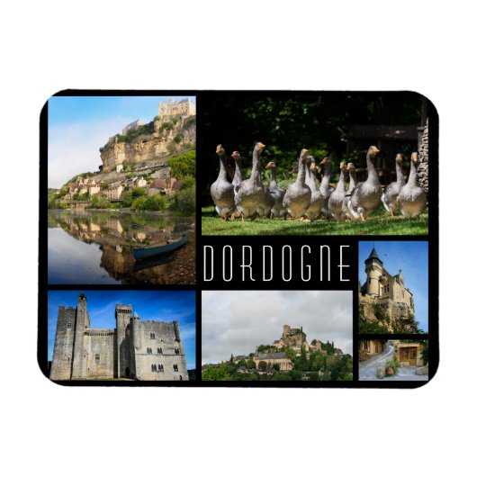 Magnet Flexible Dordogne paysages collage photo de voyage (Horizontal)