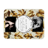 Magnet Flexible Doré Feuille amande crème beige automne Enregistre (Horizontal)