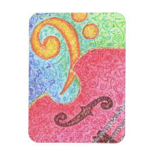 Magnet Flexible Double basse et clef colorées - aimant