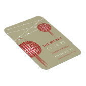 Magnet Flexible Double Bonheur Red Lanterns Asiatique Enregistrer (Côté Droit)
