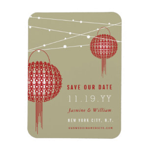 Magnet Flexible Double Bonheur Red Lanterns Asiatique Enregistrer