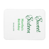 Magnet Flexible Douce Seize nom date calligraphie boho rétro (Horizontal)