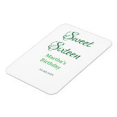 Magnet Flexible Douce Seize nom date calligraphie boho rétro (Côté Gauche)