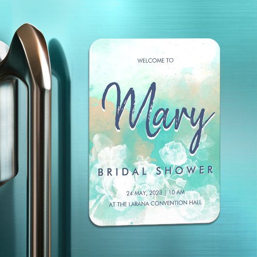 Magnet Flexible Douche mariage douce turquoise esthétique nuptiale