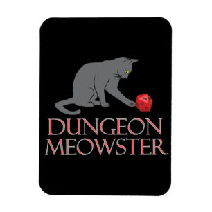 Magnet Flexible Doungeon Meowster Drôle RPG Chat avec dés