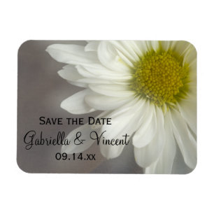 Magnet Flexible Doux Blancs sur Mariage Gris Enregistrer la Date