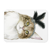 Magnet Flexible Downton Cat | Orné De Plumes (Horizontal)