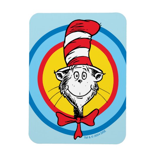 Magnet Flexible Dr. Seuss | Graphisme de tête de Chat dans le Chap (Vertical)