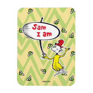 Magnet Flexible Dr. Seuss Sam-I-Am tenant une pancarte