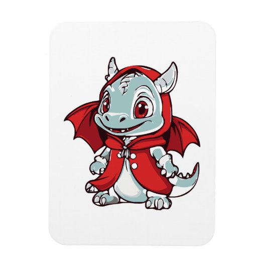 Magnet Flexible Dragon albinos en rouge (Vertical)
