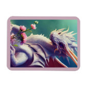 Magnet Flexible Dragon blanc avec aimant à fleurs (Horizontal)