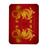 Magnet Flexible Dragon chinois d'or avec vieux Ideogramme FPM (Vertical)