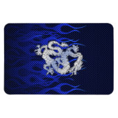 Magnet Flexible Dragon dans Chrome comme bleu Carbon Fiber Styles (Horizontal)