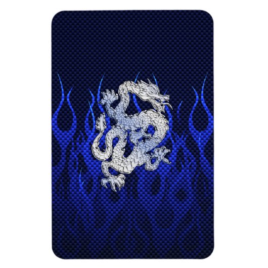 Magnet Flexible Dragon dans Chrome comme bleu Carbon Fiber Styles (Vertical)
