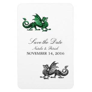Magnet Flexible Dragon d'argent vert Enregistrer l'aimant de date