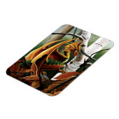 Magnet Flexible Dragon d'automne Imaginaire vert orange (Côté Gauche)