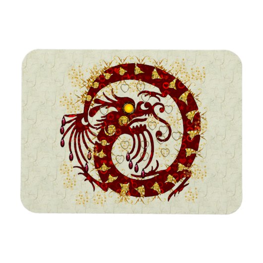 Magnet Flexible Dragon de feu rouge (Horizontal)