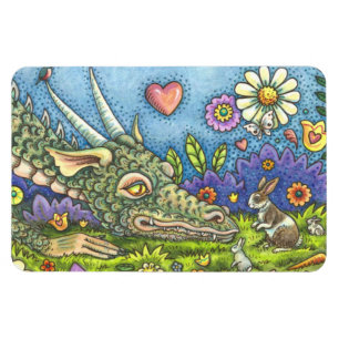 Magnet Flexible DRAGON DE PÂQUES AMICAL SUR LA PISTE DU LAPIN Fant