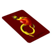 Magnet Flexible Dragon D'Or Au Grand Coeur Rouge (Côté Droit)