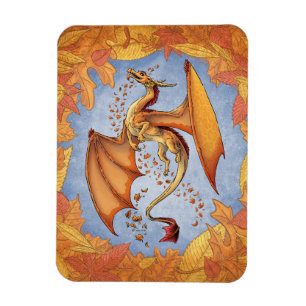 Magnet Flexible Dragon d'Orange d'Automne Nature Imaginaire Art