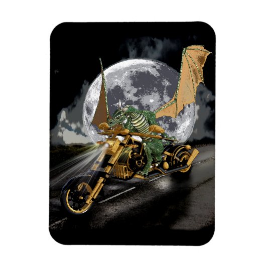 Magnet Flexible Dragon et Imaginaire de lune (Vertical)