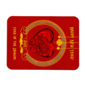 Magnet Flexible Dragon Heart, Année du Dragon (Horizontal)