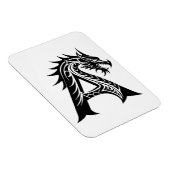Magnet Flexible Dragon Styled Letter A, Dragon Alphabet, Monogram (Côté Droit)