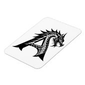 Magnet Flexible Dragon Styled Letter A, Dragon Alphabet, Monogram (Côté Gauche)