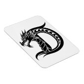 Magnet Flexible Dragon Styled Letter D, Dragon Alphabet, Monogram (Côté Droit)