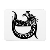 Magnet Flexible Dragon Styled Letter D, Dragon Alphabet, Monogram (Horizontal)