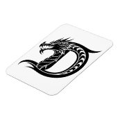 Magnet Flexible Dragon Styled Letter D, Dragon Alphabet, Monogram (Côté Gauche)