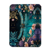 Magnet Flexible Dragonfly dans un jardin fleuri la nuit (Vertical)