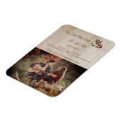 Magnet Flexible Dragonfly rustique sur bois avec photo en couple (Côté Gauche)