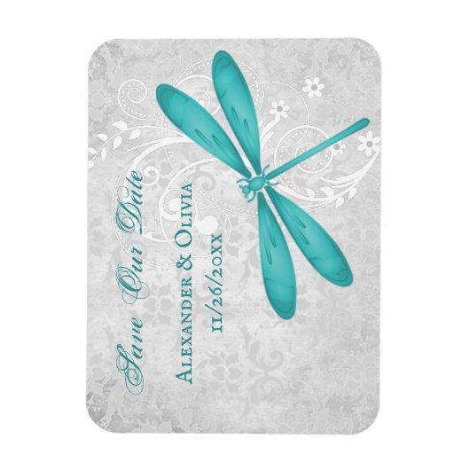 Magnet Flexible Dragonfly turquoise Enregistrer l'aimant Date (Vertical)