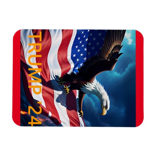Magnet Flexible Drapeau américain Aigle TRUMP 2024 (Horizontal)