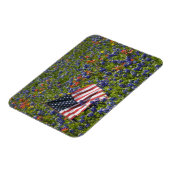 Magnet Flexible Drapeau américain dans un champ de bleuets, 2 (Côté Gauche)