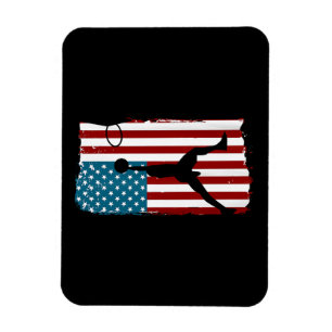 Magnet Flexible Drapeau américain de basket-ball Athlète patriotiq