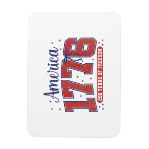 Magnet Flexible Drapeau américain du 4 juillet vintage 250 ans 177