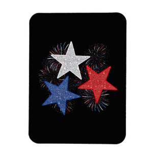 Magnet Flexible Drapeau américain étoilé Feux d'artifice 4 juillet