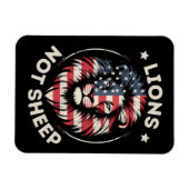 Magnet Flexible Drapeau américain, lions pas moutons (Horizontal)
