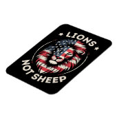 Magnet Flexible Drapeau américain, lions pas moutons (Côté Gauche)