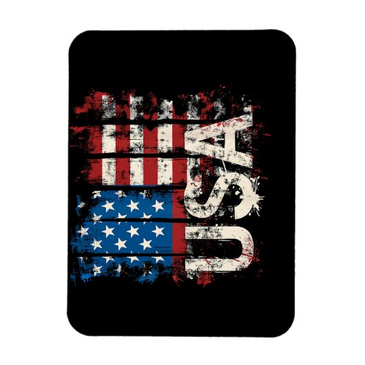 Magnet Flexible Drapeau américain rétro 4 juillet (Vertical)