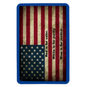 Magnet Flexible Drapeau américain - Signification des couleurs (Vertical)