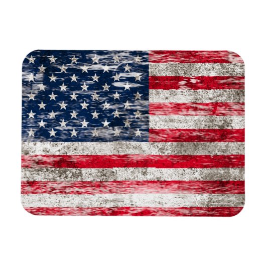 Magnet Flexible Drapeau américain soufflé et usé (Horizontal)