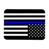 Magnet Flexible Drapeau américain Symbole de la Ligne Bleue Mince (Horizontal)