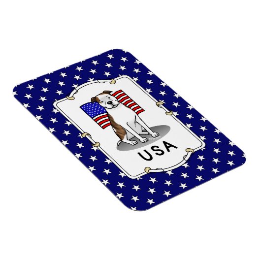 Magnet Flexible Drapeau américain Taureau (lb brindle blanc 3) (Côté Droit)