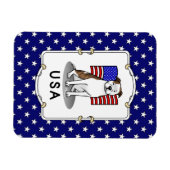 Magnet Flexible Drapeau américain Taureau (lb brindle blanc 3) (Horizontal)