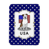Magnet Flexible Drapeau américain Taureau (lb brindle blanc 3) (Vertical)