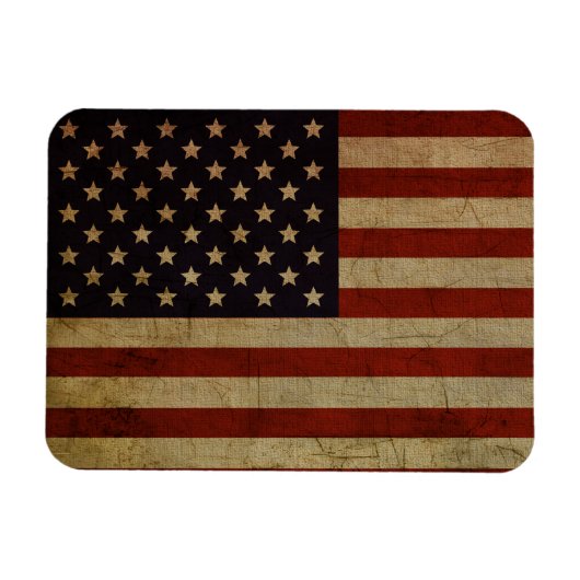 Magnet Flexible Drapeau américain vintage Grunge (Horizontal)
