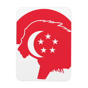 Magnet Flexible Drapeau animal national singapourien Lion Singapou